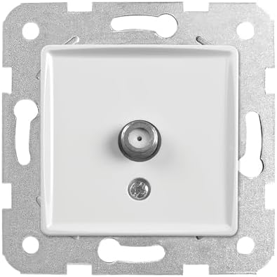 /Rollina Beyaz Uydu Prizi F Konnektörlünektörlü Sonlu Mekanizma ve Kapak