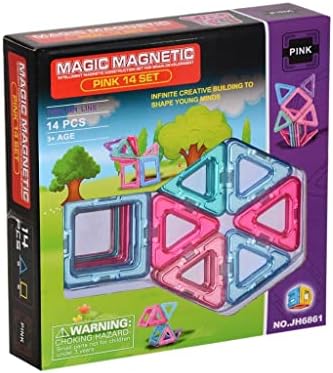 Magnetic Manyetik 14 parça Kare Üçgen Pink Set KZL-JH6861