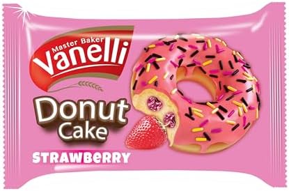 VANELLI DONUT Kaplamalı Çilek Soslu Kek 35GR(1 KUTU)