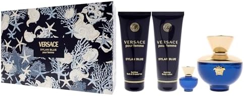 Versace Dylan Blue Pour Femme Edp 100 Ml + Body Lotion 100 Ml + Shower Gel 100 Ml + Edp 5 Ml Parfüm
