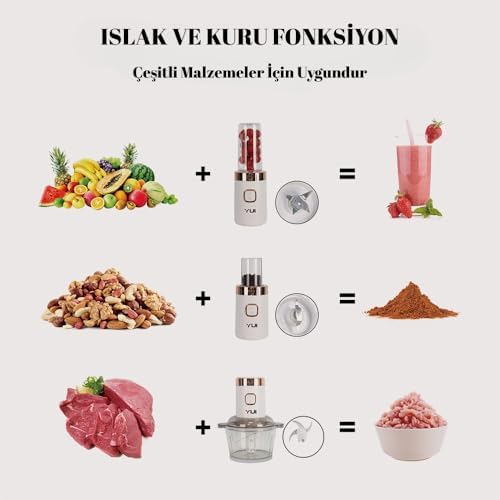 Yui M2001 3'ü 1 Arada 2 Kademeli Hız Ayarlı Rondo Seti Beyaz Rose