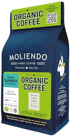 Moliendo Finest Coffee Organic Indonesia Sumatra Yöresel Kahve (Çekirdek) 250 g