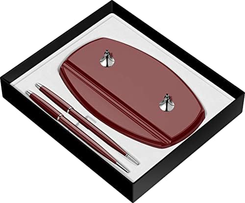 17 Ikili Kalem Masa Takımı Bordo Dolma Kalemtükenmez Kalem