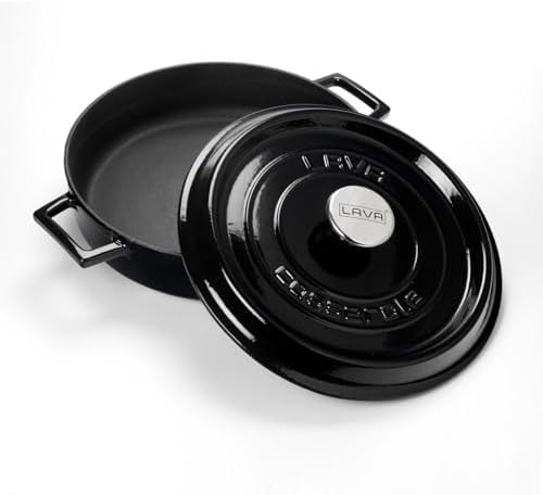 Döküm Çok Amaçlı Yayvan Tencere Çap(Ø) 28 cm - Trendy Siyah