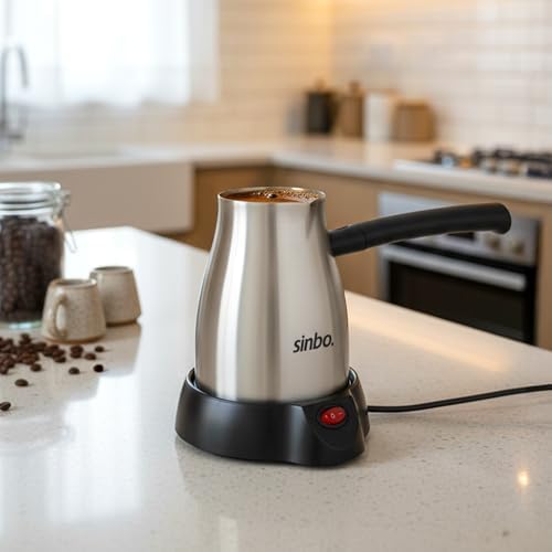 SCM-2967 Elektrikli Cezve – Inox Paslanmaz Çelik Gövde, Emniyet Sistemli, 360° Döner Taban