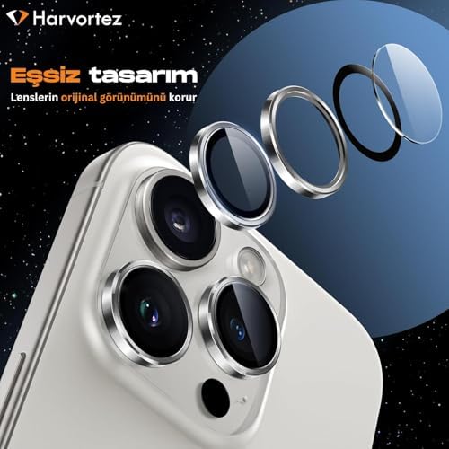 14 Pro,14 Pro Max için, Kamera Lens Koruyucu, Basit Kurulum, HD Berrak Görüntü, Metal Çerçeve, 9H Temperli Cam, Çizilmeye Dayanıklı, Camera Lens Protector (Derin Mor)