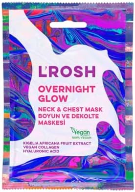L'ROSH Ower Night Glow Neck & Chest Mask, Vegan, Yaşlanma Karşıtı, Nemlendirici, Aydınlatıcı Boyun ve Dekolte Maskesi
