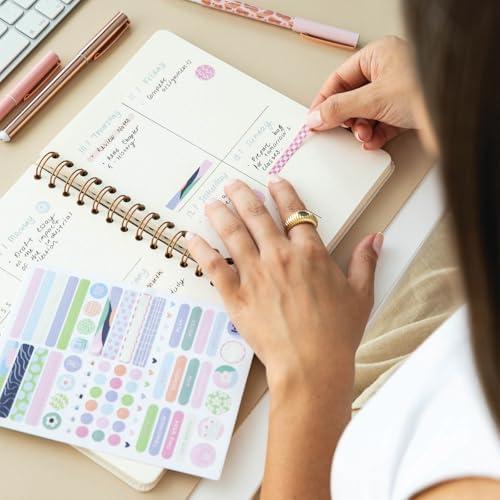 A5 Spiralli Sert Kapak Noktalı Tarihsiz Not Defteri Krem