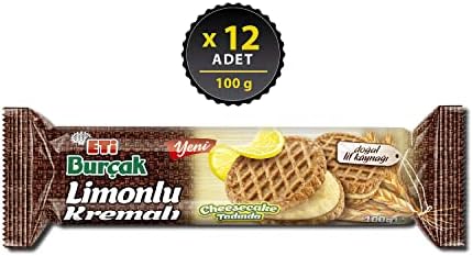 Eti Burçak Limonlu Kremalı Yulaflı Bisküvi 100 g x 12 Adet