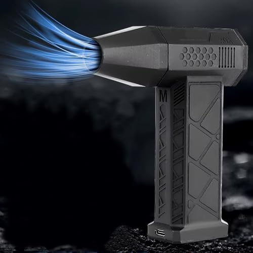 130000 RPM Mini Turbo Jet Hava Üfleyici Süpürge 2in1 Araba, Klavye Temizle, Mangal veya Serinleme Taşınabilir Mini Fan El Tipi 4 Modlu Fan Seviyesi Şarj Edilebilir 4000mAh FZM-01 (Siyah)