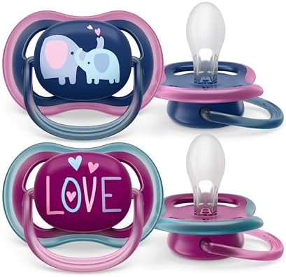 Philips Avent Ultra Air Emzik, 18 Ay+, Kız Bebekler için, 2’li Paket, Ortodontik Silikon, Geniş Hava Delikli, Mikrodalga Sterilize Edilebilir, BPA İçermez, Taşıma Kutulu, SCF349/22