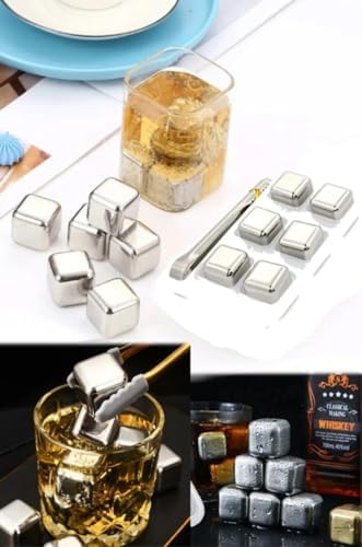 6'lı Küp Paslanmaz Çelik Buz Kalıbı Sulandırmayan Erimeyen Buz Küp (6'lı Küp) Maşa DAHİL DEĞİLDİR