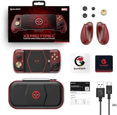 Gamesir X3 Pro Type-C Mobil Controller Soğutuculu, Taşıma Çantası dahil (DeadPool Special Edition)