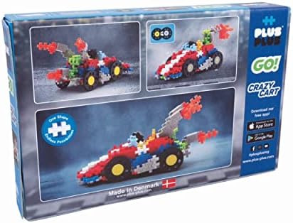 PLUS PLUS 9607008 Dahice inşaat oyuncağı, çılgın araba yarış arabası, PlusPlus Go yapı taşları seti, 240 parça