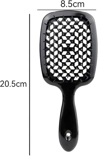 Aputue Saç Fırçası, Anti Statik ve Friz Önleyici Hava Yastıklı Tarak, Dolaşmayı Önleyen Saç Fırçası, Islak ve Kuru Saçlar İçin Paddle Fırça, Kıvırcık ve Düz Saçlar İçin Masajlı Tarak (Siyah)