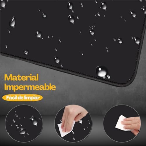 ADM GROUP Fare altlığı, fare altlığı XXL 900 x 400 x 2 mm, oyun halısı, kaymaz kauçuk taban, mikrofiberli paspası, ofis aksesuarları (Siyah) (Siyah 900 mm x 400 mm)