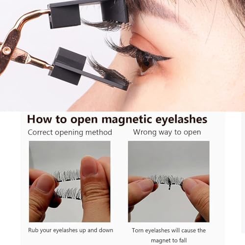 Aputue Manyetik Kirpikler, Çift Mıknatıslı 3D Yapıştırıcısız Takma Kirpik Uzantısı Cımbız ile, Su Geçirmez Yumuşak Manyetik Takma Kirpikler, Yeniden Kullanılabilir Görünüm Sağlayan Takma Kirpikler