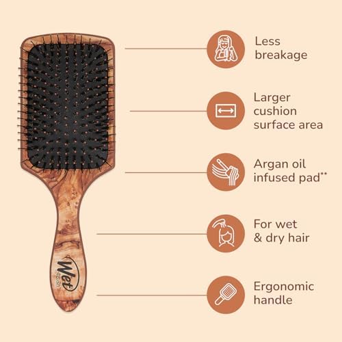 Wet Brush Yumuşak IntelliFlex Kıllı, Detangler Saç Fırçası, Tüm Saç Tipleri için Detangler - Somun, Kahverengi