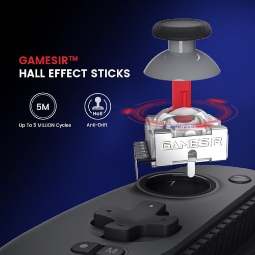 G8 Plus Bluetooth Mobile Game Controller for Switch & iOS & & Tablets, Gamepad with Hall Effect Joysticks/Hall Trigger, Play Minecraft, Genshin, Call of Duty Mobile