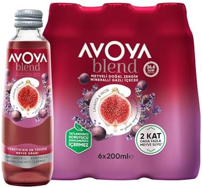 Avoya Blend İncir ve Lavanta Aromalı Maden Suyu, 6 Adet, 250 Mililitre