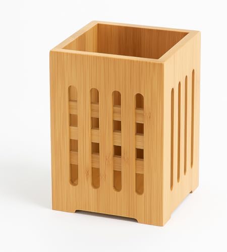 Bambu Mutfak Organizeri, Kare 10×10 cm, Pencereli Ahşap Düzenleyici Kutusu