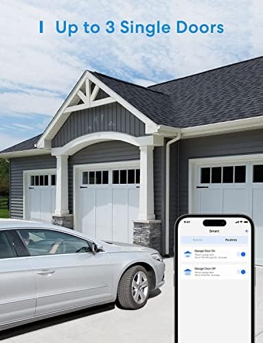 Akıllı garaj kapısı açacağı HomeKit ile çalışır, harici anten ve 3 tek kapıya kadar, uygulama kontrolü, Siri ve Alexa ile uyumlu, Assistant 2,4 GHz