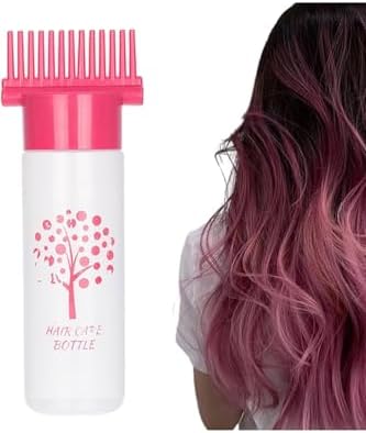 gaman Profesyonel Ya Da Evde Kullanıma Uygun Tarak Şeklinde Saç Bakım Yağı, Saç Boyama Aplikatör Şişesi Pembe