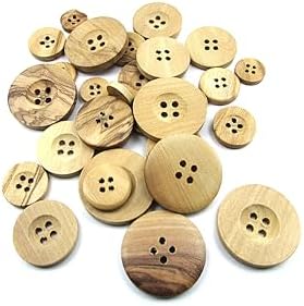 Tahta Dikme, 4 Delik Yazı Model, Doğal Ahşap, Zeytin Ağacı,100 Adet 15mm-24L