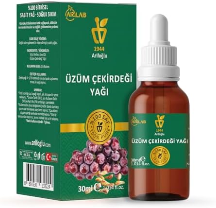 Arifoğlu Üzüm Çekirdeği Yağı 30ml%100 Saf Yağ ARLAB Pure Grape Seeed Oil 30ml