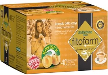 Shiffa Home Slim Kayısılı Bitki Çayı 40 Süzen Poşet – Sinamekisiz, Doğal Bitki ve Meyve Karışımı, Hafif ve Aromatik