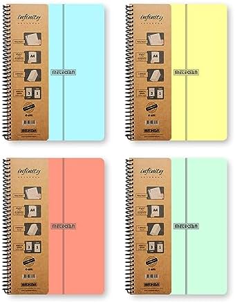 Pastel Serisi, A4, 7 Konulu (5 Kareli, 2 Çizgili) 210 Yaprak PP Kapaklı Spiralli Defter, Mavi