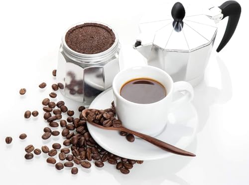 Espresso Cezvesi – Ocak Üstü Espresso Pişirici, Alüminyum Gövde, Klasik İtalyan Tarzı Kahve Demleme Cezvesi-Expresso Demleyici Cezve (3 Cup)