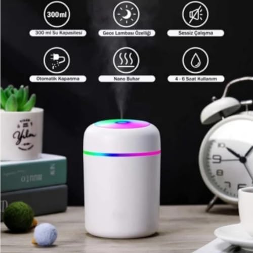 Hava Nemlendirici Ortam Nemlendirici Işıklı Hava Nemlendirici Buharlı Nemlendirici Buhar Makinesi ve Aroma Difüzörü H2O Nemlendirici Oda Nemlendirici Hava Temizleyici