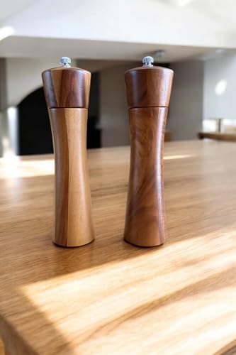 Akasya Komple Ahşap Gövdeli Tuz Karabiber Değirmeni Baharat Öğütücüsü 21 Cm - 2 Adet - 396