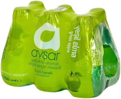 Avşar Yeşil Elma Aromalı Maden Suyu 200 ml 6'lı