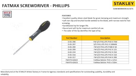 -  tornavida Phillips PH3 150 mm Schwertlaenge krom-vanadyum ergonomik yumuşak saplı el, 0-65-316
