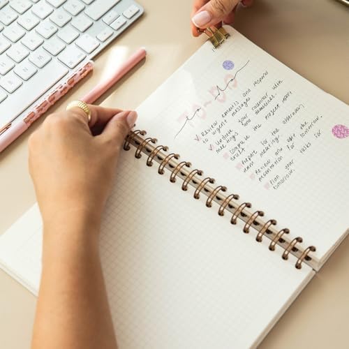 A5 Spiralli Sert Kapak Kareli Tarihsiz Not Defteri Mavi