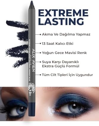 ALIX AVIEN Suya Dayanıklı Gece Mavisi Göz Kalemi - 13 Saat Kalıcı Etki - Extreme Lasting Effect Eye Pencil