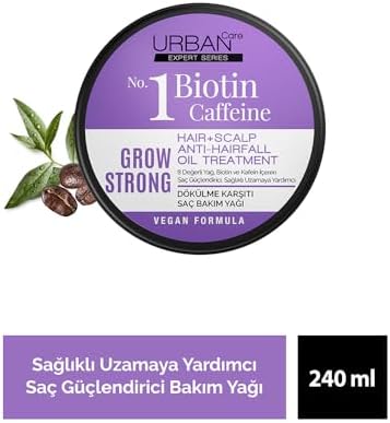 URBAN Care Expert Biotin & Kafein Dökülme Karşıtı Grow Strong Saç Güçlendirici Bakım Yağı 240 ml- Vegan