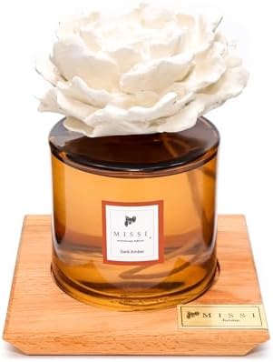 500 ml Masif Ahşap Kaideli Seramik Taşlı Dark Amber Oda Kokusu