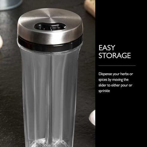 & Mason H122116 Saunderton baharatlık, 5 ayrı bölmeli yeşillik, kapaklı saklama kabı, paslanmaz çelik/akrilik, boş kap