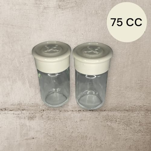 Cam Tuzluk 2 Adet Plastik Kapaklı (Kutuludur)- 75 CC