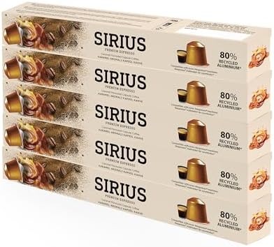 Sirius Premium Karamel Aromalı Kapsül Kahve 5'li Set (50 Adet)