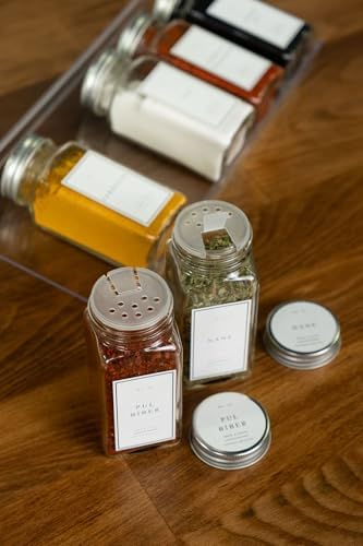 2'li Cam Baharatlık Seti Kapaklı Etiketli Baharatlık Takımı