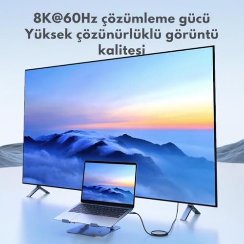 2Mt E-Marker Çip Thunderbolt USB4.0 PD 240W Şarj Kablosu 8K 60hZ Görüntü Aktarım 40Gbps