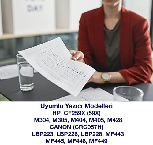 YSY 59X CF259X & CAN. CRG-057H ( ÜRÜNDE ÇİP YOKTUR ) M304 M305 M404 LBP223 LBP226 LBP228 10000(10K) Sayfa Verimli Muadil Toner (Siyah)