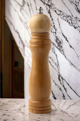 Bambu Gövdeli Komple Ahşap Tuz Karabiber Değirmeni Baharat Öğütücüsü Orta Boy 21 Cm 2 Adet