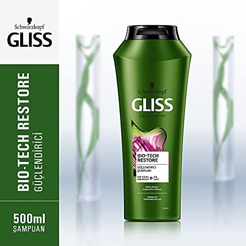 Gliss Bio-Tech Restore Güçlendirici Şampuan - Kök Hücre Kompleksi ve Gül Suyu ile 500 ml