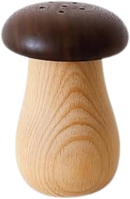 Mantar Şekilli Ahşap Tuzluk ve Biberlik – Doğal Ağaçtan Dekoratif Baharatlık