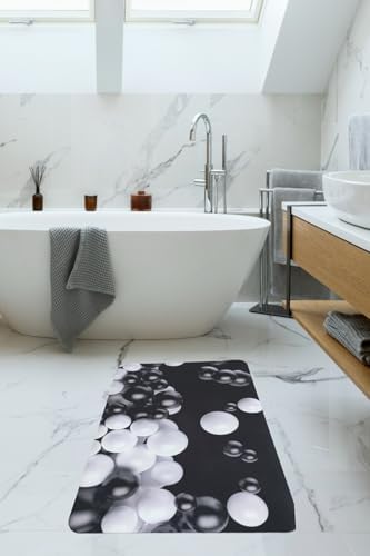 minufco 3D Desenli İç Dış Mekan Kullanıma Uygun Kaymaz Su Emici Üç Katmanlı Abdest Paspası Banyo Paspası (İnci)